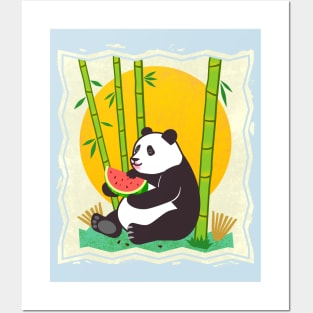 Watermelon Panda Summer Posters and Art